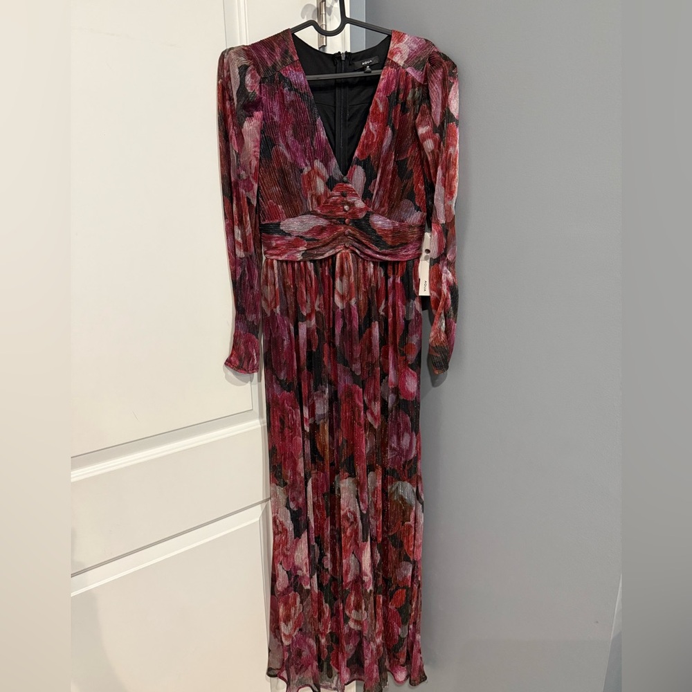 NWT: Aqua Vibrant Black and Pink Dress Sz S